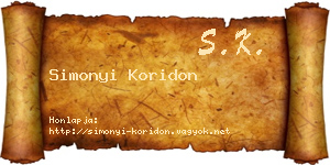 Simonyi Koridon névjegykártya